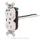 Leviton Leaded Dup Rec HG 15A 125V Self-Gr Wht 8200-CW - alternate 5