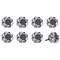 Homeroots Set of Eight Black And White Ceramic And Metal Drawer Pull Knobs, 8PK 544407 - alternate 4
