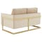 Leisuremod Lincoln Upholstered Velvet Loveseat with Gold Frame, Beige LA55BG - alternate 4