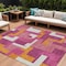 Homeroots 9' X 12' Pink Ivory And Orange Geometric Washable Indoor Outdoor Area Rug 613227 - alternate 1