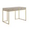 Homeroots 45" Cream and Gold Wood and Stainless Steel Writing Desk With Two Drawers 543811 - alternate 1