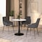 Leisuremod Bristol 27 in Round Dining Table - MDF Wood Top with Black Iron Pedestal Base BTBL-27LNW - alternate 8