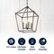 Jonathan Y Pagoda 16" 4-Light Classic Traditional Metal Cage Lantern LED Pendant, Oil Rubbed Bronze JYL7437A - alternate 9