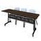 Regency Kobe Flip-Top Privacy Nesting Table W/ 2 M Stack Chairs, 84 in W, 24 in L, Neo Walnut MKFTM8424NW47GY - alternate 1