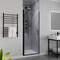 Anzzi 29.4 in. x 72 in. H Hinged Semi-Frameless Shower Door in Matte Black w/ Tsunami Guard Tempered Glass SD-AZ051-02MB - alternate 5
