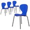 Leisuremod Modern Oyster Transparent Side Dining Side Chair with Black Base in Blue, 4PK OCB-17TBU4 - alternate 1