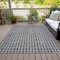 Homeroots 9' X 12' Graphite Gray And Silver Geometric Washable Indoor Outdoor Area Rug 583292 - alternate 6