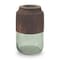 Homeroots 9" Brown And Sage Glass Cylindrical Table Vase With Wood 632608 - alternate 5