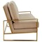 Leisuremod Jefferson Contemporary Velvet Sofa with Gold Frame, Beige JAG77BG - alternate 5