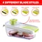 Brentwood Industries Mandollin Slicer with 5 Cup Container and 4 Interchangeable Stainless Steel Blades Green KA-5040G - alternate 4