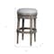Homeroots 31" Gray Solid Wood Swivel Backless Bar Height Bar Chair 550092 - alternate 6