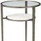 Homeroots 23" Bronze And Clear Glass And Metal Round End Table With Shelf 393196 - alternate 5