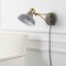 Jonathan Y Lynn 15 in. Swing Arm 1-Light Modern Midcentury Iron USB Charging Port LED Sconce, Grey/Brass Gold JYL1300C - alternate 9