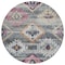 Homeroots 8' Gray Charcoal And Silver Round Southwestern Washable Indoor Outdoor Area Rug 588680 - alternate 3