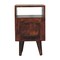 Homeroots 20" Brown Solid Wood Square Two Drawer Nightstand 651802 - alternate 5