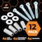 Xpose Safety Concrete Anchors Set with 4 Lag Bolt, Lag Shield and Washer, 1/2 Bolt Lag Screws 4, 12PK CAS4-12-X - alternate 6