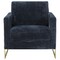 Leisuremod Lincoln Boucle Fabric Accent Armchair, Gold Stainless Steel Frame & Removable Back Cushion, Blue LA31-B-BU - alternate 6