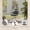 Leisuremod Summit Foldable Egg Swing Chair with Iron Stand, UV-Resistant Wicker, Weatherproof SSCBL-35CH - alternate 4
