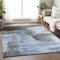 Homeroots 5' X 8' Blue Gray And Dark Brown Abstract Washable Indoor Outdoor Area Rug 602952 - alternate 5
