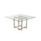 Homeroots 59" Clear And Gold Square Glass And Metal Trestle Base Dining Table 555147 - alternate 1