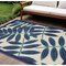 Homeroots 8' X 11' Navy Blue And Ivory Palm Leaf Indoor Outdoor Area Rug 546694 - alternate 5