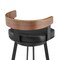 Armen Living Idris 26in Swivel Counter Stool in Black Iron with Walnut Finish and Vintage Black Faux Leather LCIDBABLKWA26 - alternate 6