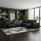 Homeroots Black Italian Leather Power Reclining U Shaped Six Piece Corner Sectional With Console 476588 - alternate 5