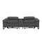 Homeroots 90in Dark Gray and Black Italian Leather Power Reclining Loveseat With Storage 720560 - alternate 5