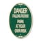 Signmission Danger Falling Rocks! - Park at Your Own Risk, 12 In X 18 In Architectural, Heavy Gauge Aluminum A-OV-G-1218-24197 - alternate 1