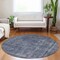 Homeroots 8' Blue And Gray Round Medallion Washable Indoor Outdoor Area Rug 616426 - alternate 3