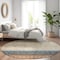 Homeroots 8' Brown Blue And Beige Round Southwestern Washable Indoor Outdoor Area Rug 605123 - alternate 6