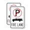Signmission Fire Lane With No Parking Symbol & Graphic, 18'' X 24'' 2 Signs, Heavy Gauge Aluminum, 2PK A-1824-2PACK-24017 - alternate 1