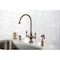 Kingston Brass Two-Handle Single-Hole Kitchen Faucet with Brass Sprayer, Antique Brass KS1763ALBS - alternate 4