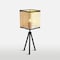 Vidalite Gal Tripod Table Lamp with Rattan Shade, Stitched Velvet Detailing, Bohemian Style CE1008604 - alternate 1