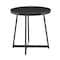 Homeroots 21.66" X 21.66" X 22.05" Round Side Table In Black Ash Wood And Black 370461 - alternate 4