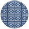 Homeroots 8' Navy Blue And Ivory Round Geometric Washable Indoor Outdoor Area Rug 613791 - alternate 3