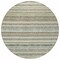 Homeroots 8' Sage Mint Green And Beige Round Striped Washable Indoor Outdoor Area Rug 577801 - alternate 3
