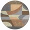 Homeroots 8' Brown Taupe And Wheat Round Geometric Washable Indoor Outdoor Area Rug 616720 - alternate 5