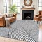 World Rug Gallery Minimal Stripe Geometric Shag Area Rug 7 ft 10 in x 10 ft White WR130WHITE8X10 - alternate 1