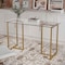 Martha Stewart 23.5 in. D X 47.25 in. W X Glass, Steel, Clear Top/Polished Brass Frame XU-DK-1-GLD-MS - alternate 7