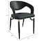 Leisuremod Entice Modern Leather Dining Chair with Iron Legs Open-Back Design in Charcoal, 2PK EC60CH-2 - alternate 7