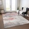 Homeroots 10' X 14' Coral And Gray Abstract Washable Indoor Outdoor Area Rug 617721 - alternate 6