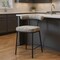 Homeroots 26" Green and Black Chenille and Steel Low Back Counter Height Bar Chair 555732 - alternate 6