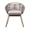 Homeroots 27" Gray and Natural Wood Solid Wood Outdoor Dining Chair with Gray Cushion 490225 - alternate 2