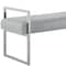 Homeroots 21" Gray and Silver Upholstered Faux Leather Bench 530652 - alternate 6