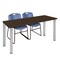 Regency Kee Training Table W/ 2 Zeng Chairs, 66 in W, 24 in L, Neo Walnut MT6624NWBPCM44BE - alternate 1