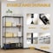 Factory 2U Wire Shelving Unit, 14inD x 30inW x 60inH, 4 Shelves, Medium Duty 250 lbs Per Shelf, Black 803974 - alternate 4