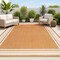 Jonathan Y James Modern Border Stripe Orange/Cream 3 ft. x 5 ft. Indoor/Outdoor Area Rug SMB201D-3 - alternate 1