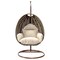 Leisuremod Beige Wicker Hanging Egg Swing Chair with Taupe Cushions ESCBG-40TP - alternate 8