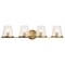 Nuvo Valentine, 4 Light Vanity, Vintage Brass Finish, Hammered Glass 60/8264 - alternate 7